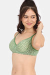 Rosaline Padded Non Wired Medium Coverage T Shirt Bra - Daisy Green — thumbnail 3